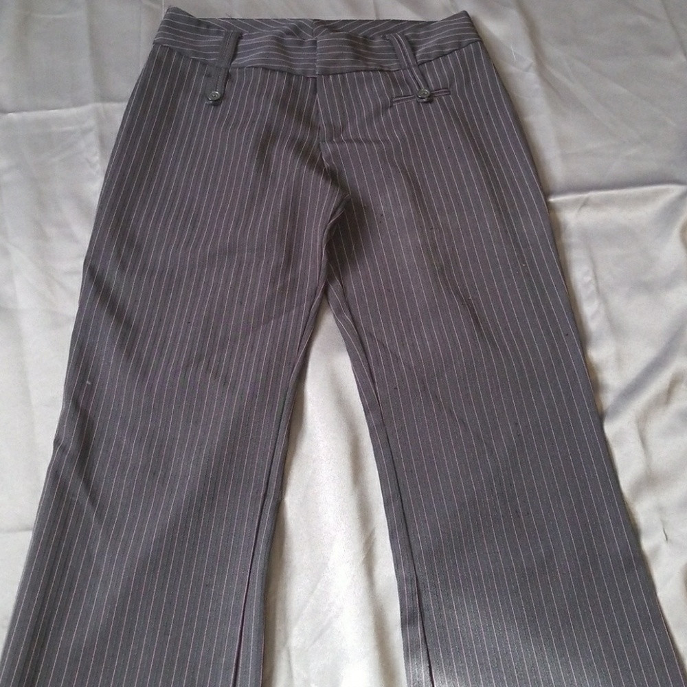 Black and pink pin stripes dress pants